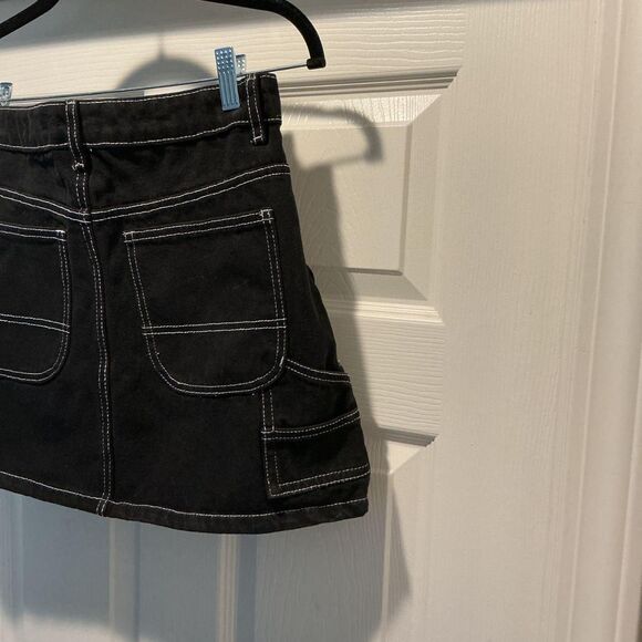 Cotton-on Cargo Y2K Women's Black Mini Denim Skirt Size 4 - Picture 6 of 8